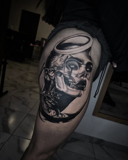 Tattoo by Nury: Face and shadows
